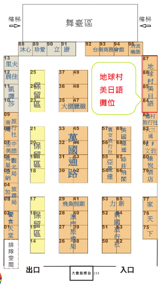 20150903台南成大旅展地球村攤位圖